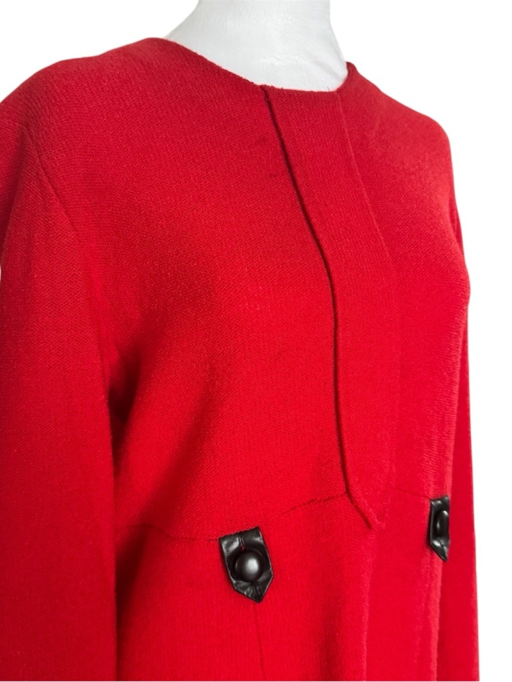 Vintage Steve Fabrikant Santana Knit Red Dress Quiet Luxury Neiman Marcus - Picture 7 of 10